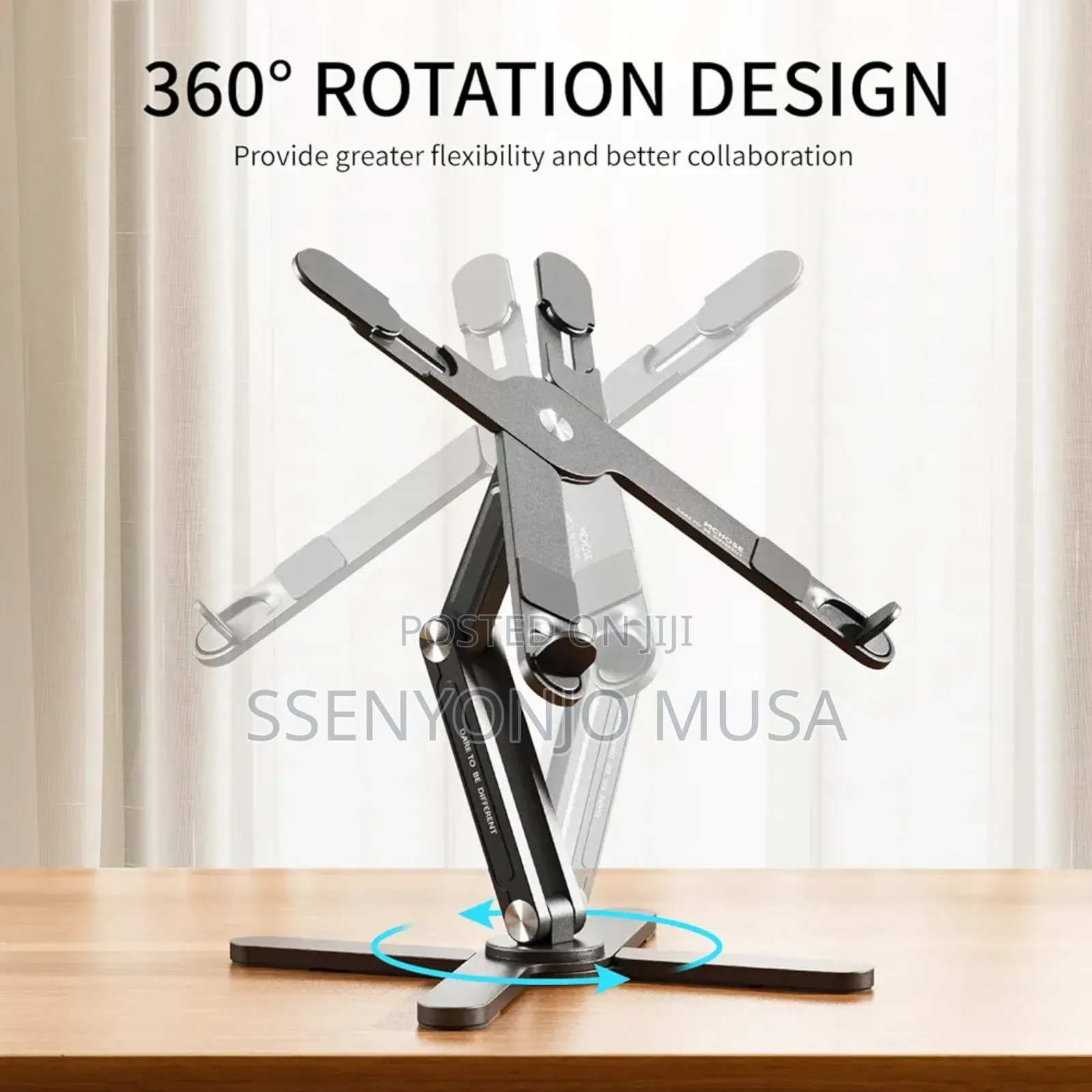 Joyask Gray Laptop Stand - Clip Mount, Aluminium, Swivel