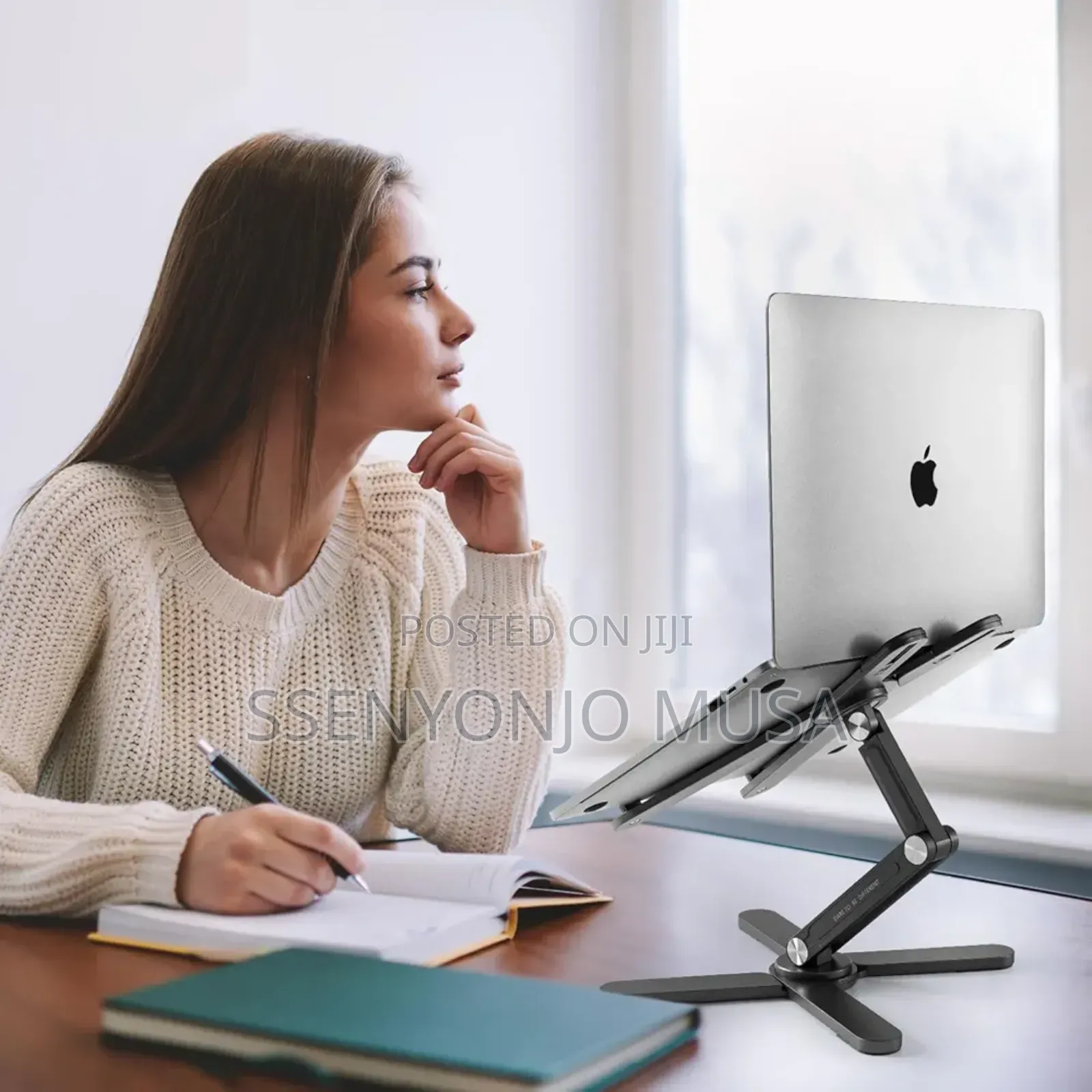 Joyask Gray Laptop Stand - Clip Mount, Aluminium, Swivel