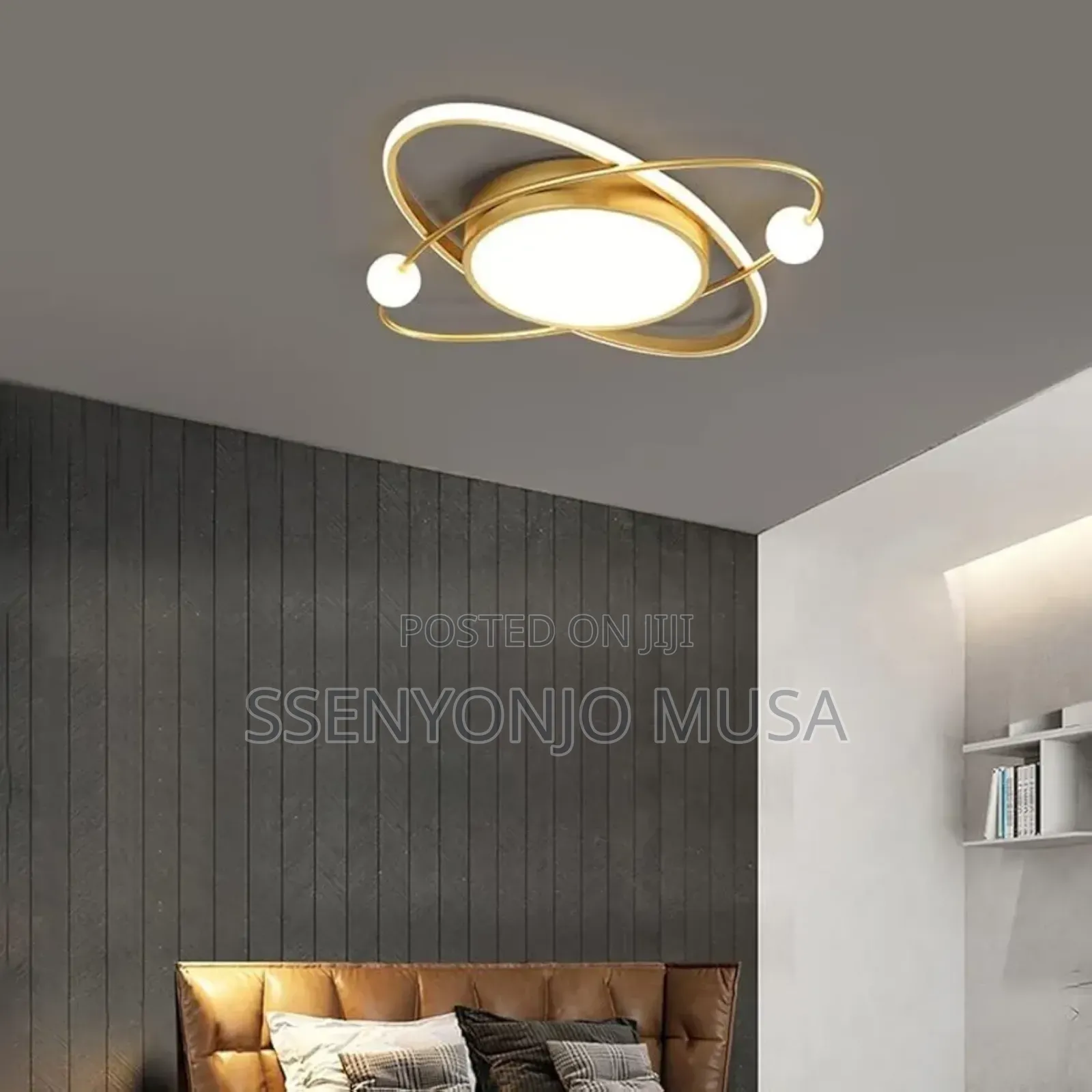 Modern Gold Ceiling Light - 27w Led, Round Flush Mount -