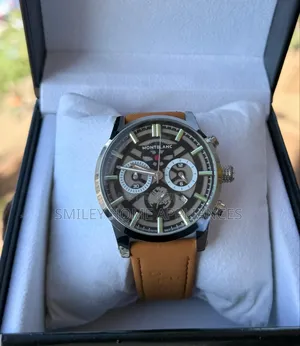 Montblanc Classy Analog Wrist Watch With Coffee Brown Straps