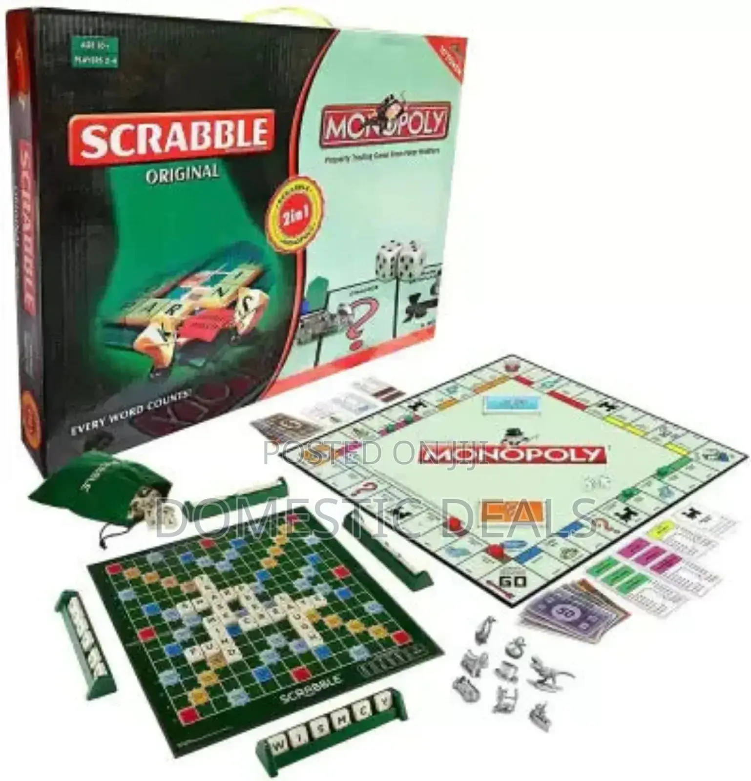 2in1 Monopoly Scrabble Board Game