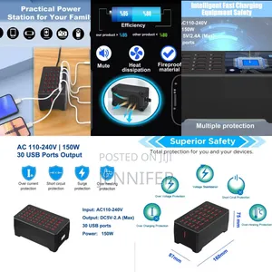 30-Port 150w/30a Multiple Usb Charging Station
