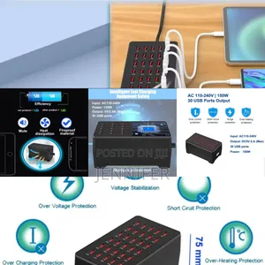 30-Port 150w/30a Multiple Usb Charging Station