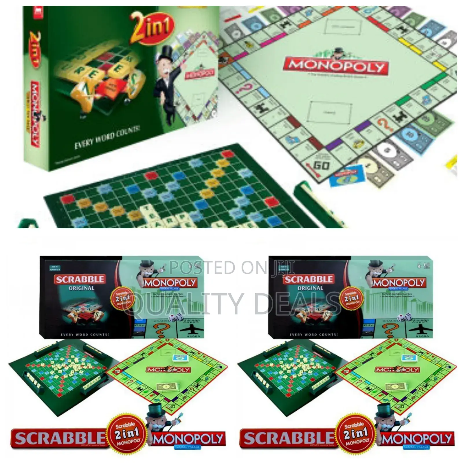 2in1 Monopoly Scrabble Classic Board Game