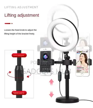 6inch Mini Ring Light With Clip Clamp Dual Mobile
Phone