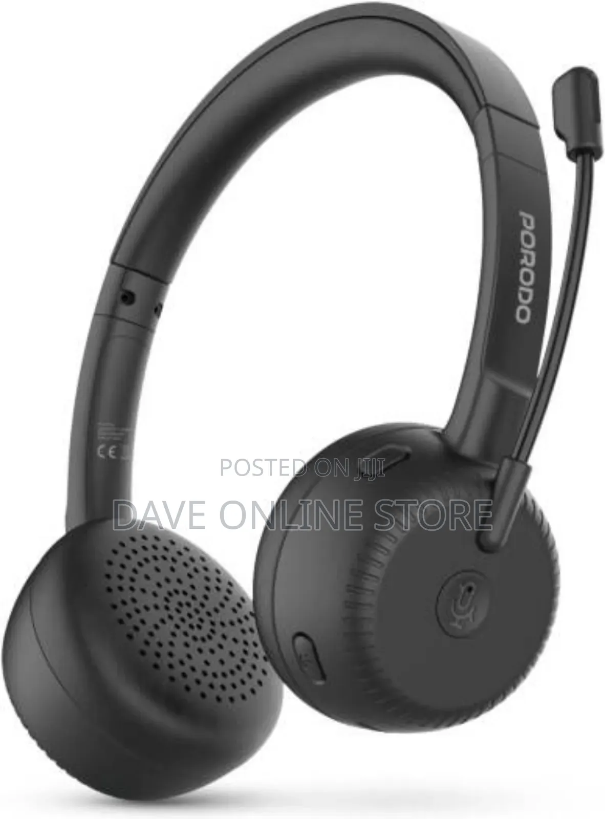 Porodo Office Wireless Headset, 20mw Max Power- Black