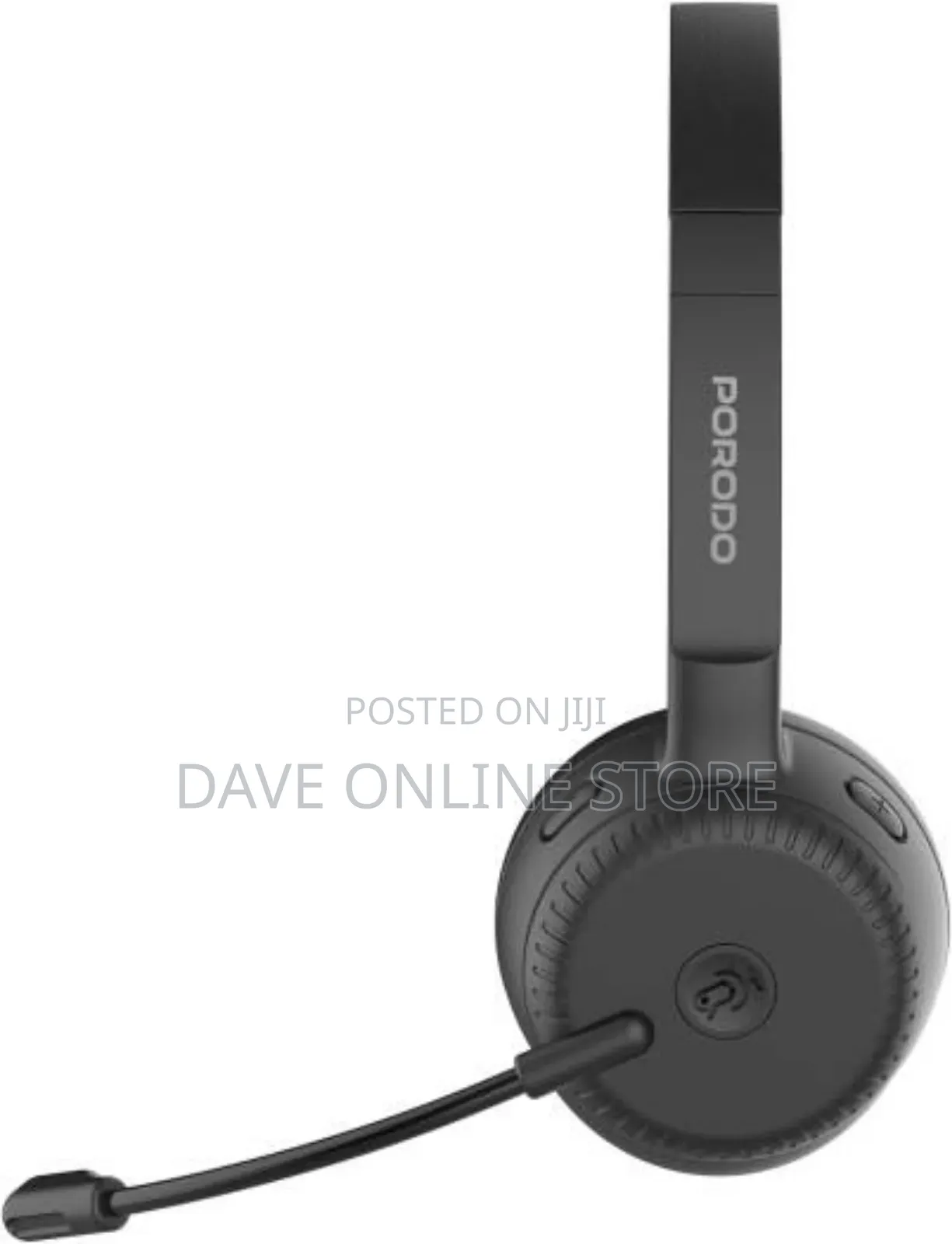 Porodo Office Wireless Headset, 20mw Max Power- Black