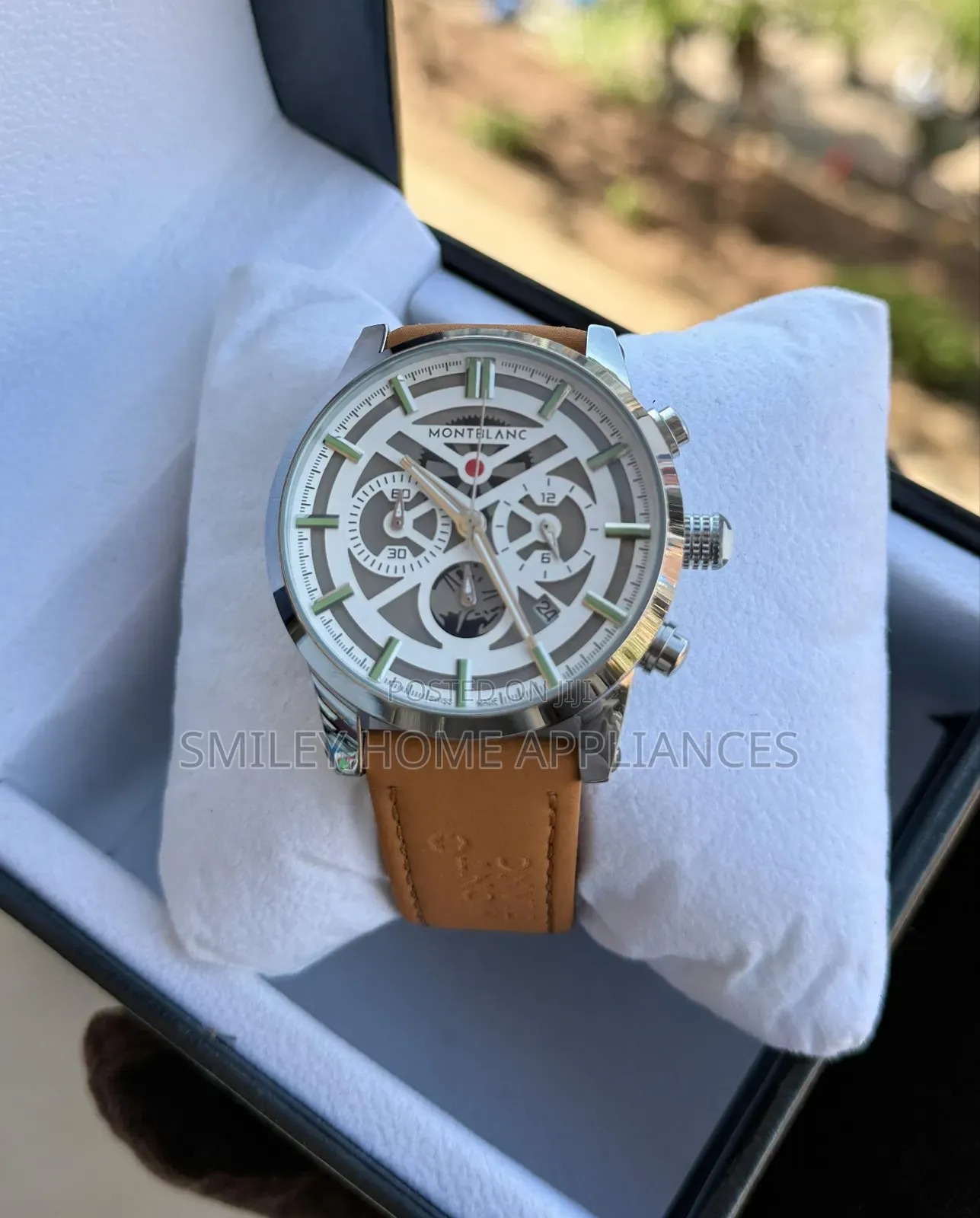 Montblanc Coffee Brown Learher Strapped Unisex Wrist Watch