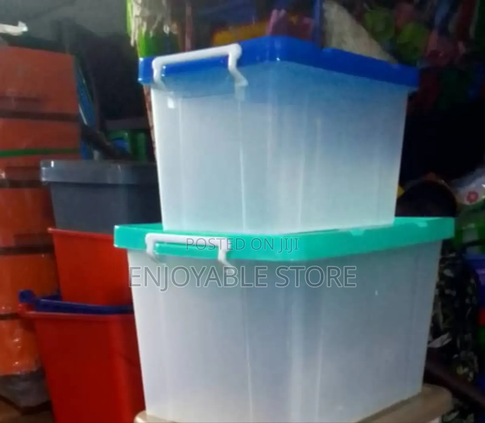 Transparent Storage Boxes Plastic 2pcs