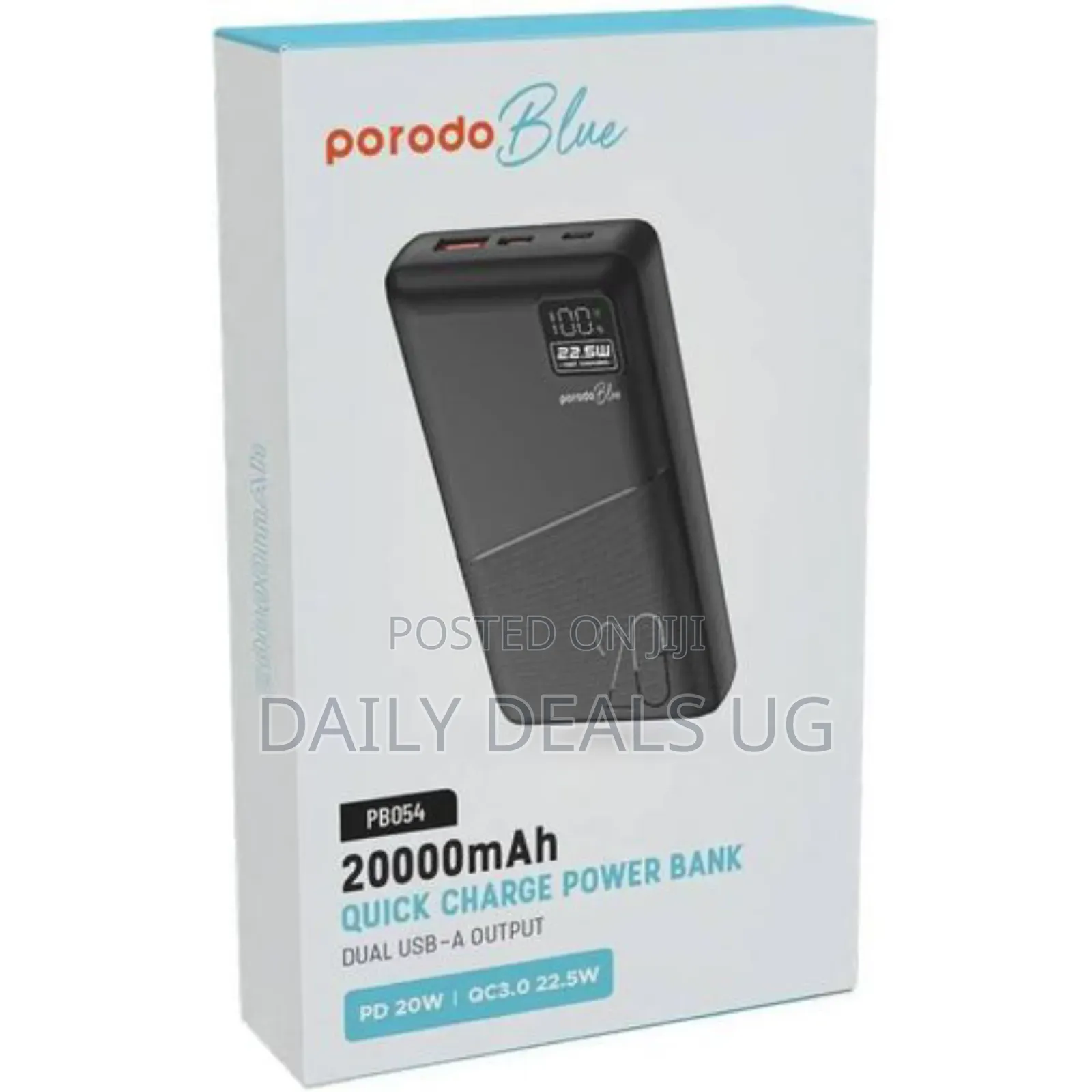 Porodo Blue Quick Charge Power Bank Mah, 20w – Black