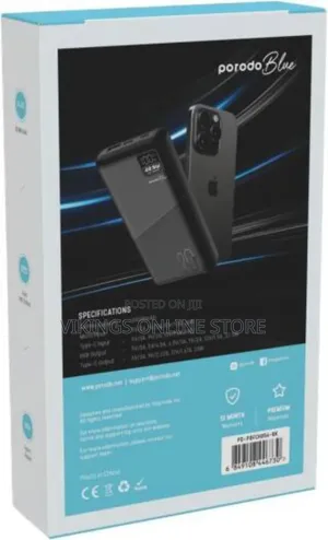Porodo Blue 20000mah Quick Charge Powerbank Usb-A