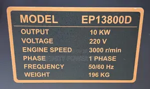 Easy Power Diesel Generator 10kva(Standby)