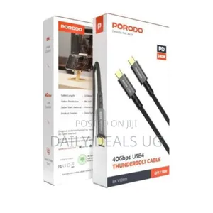Porodo Woven Typec-C Cable 240w 40gbps 60hz - Black