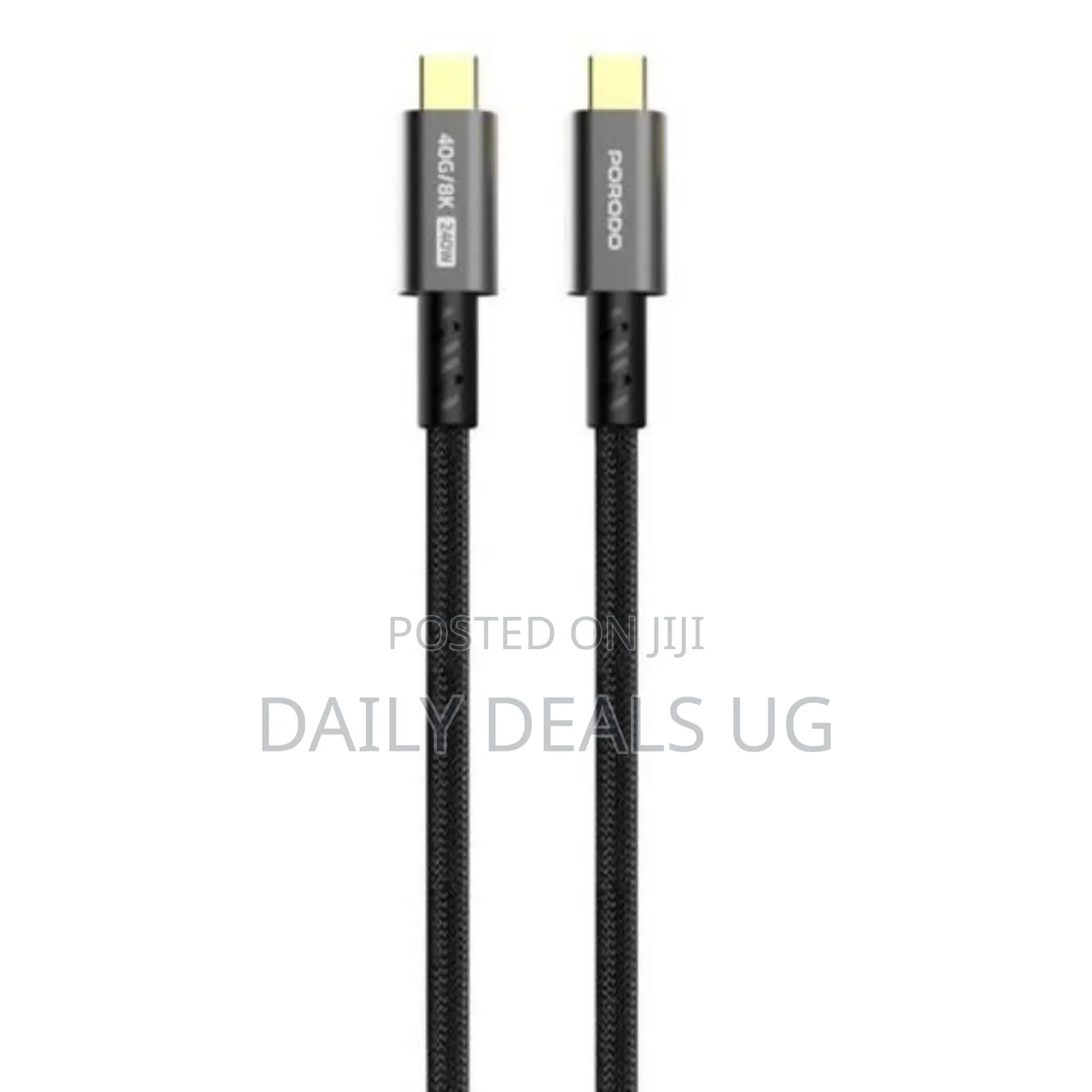 Porodo Woven Typec-C Cable 240w 40gbps 60hz - Black