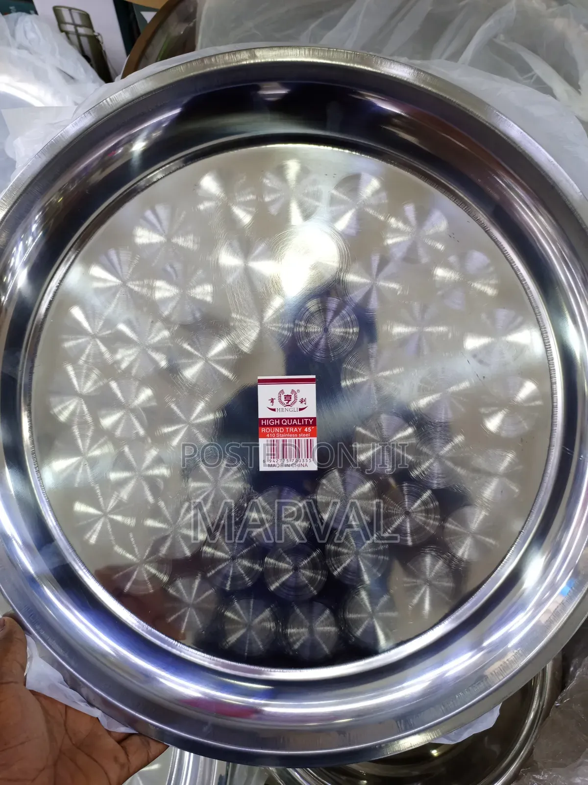 6pieces of 45 Inch Round Stainless Steel Serving Tray
