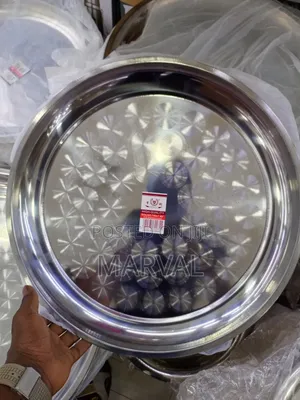 6pieces of 45 Inch Round Stainless Steel Serving Tray