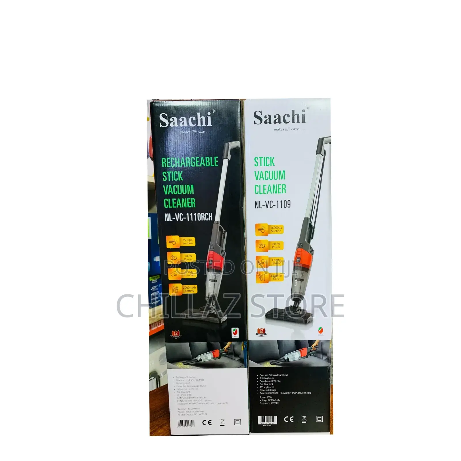 2 in 1 Rechargeable Saachi Stick Vacuum Cleaner.