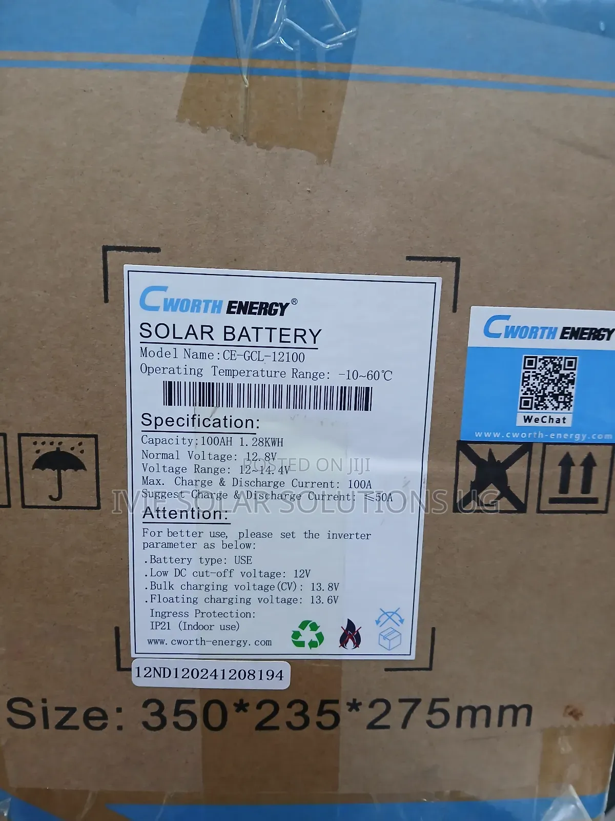 Cworth Energy Lithium Ion Phosphate Battery 100ah 1.28kwh