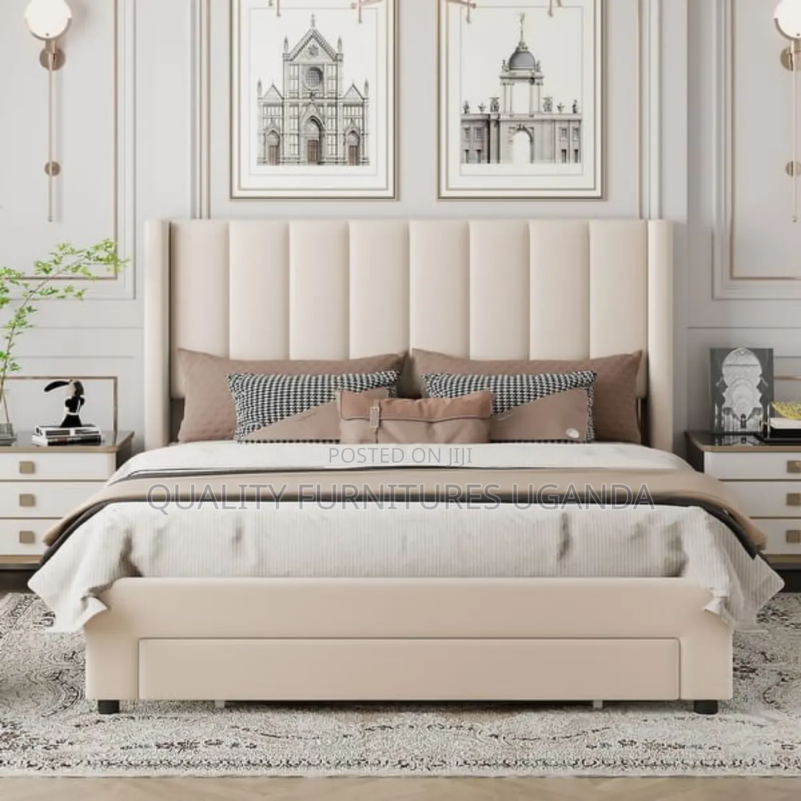 Fabric Bed With Storage