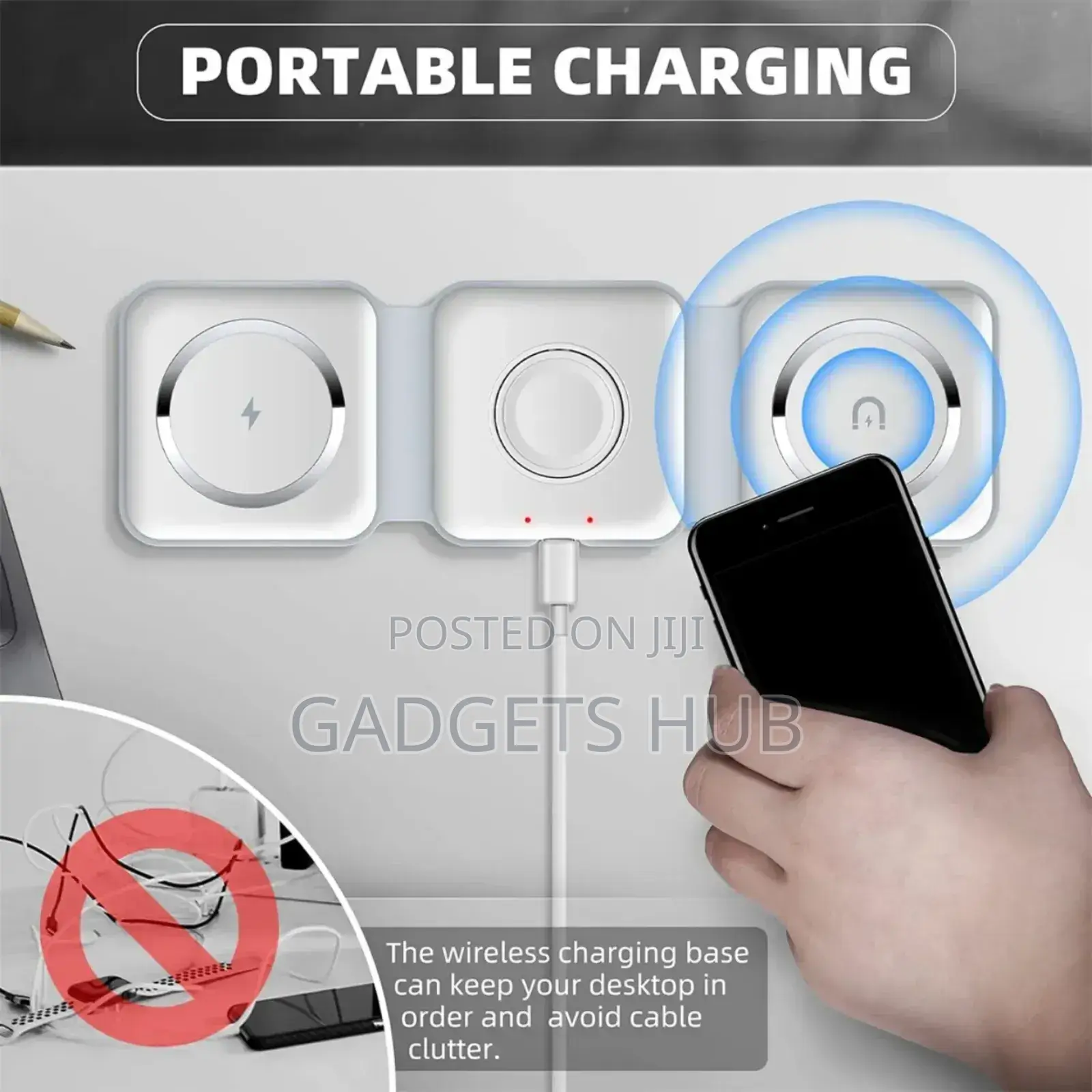 In 1 Wireless Charger
Magnetic Portable Charger Station
