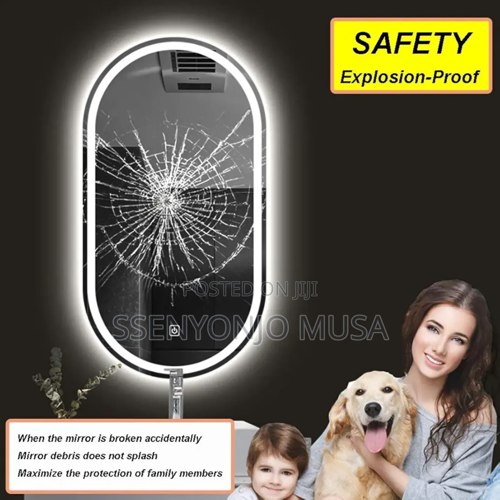 50x80/90cm Led Bathroom Mirror-Modern, Wall Mounted, 3-Color