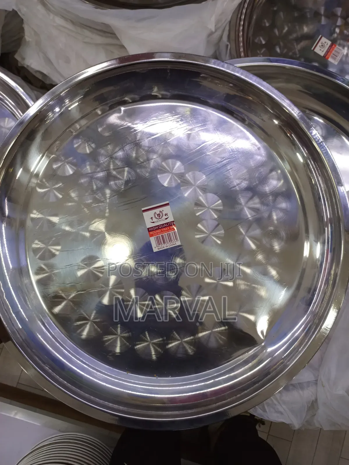6pieces of 50 Inch Round Stainless Steel Serving Tray