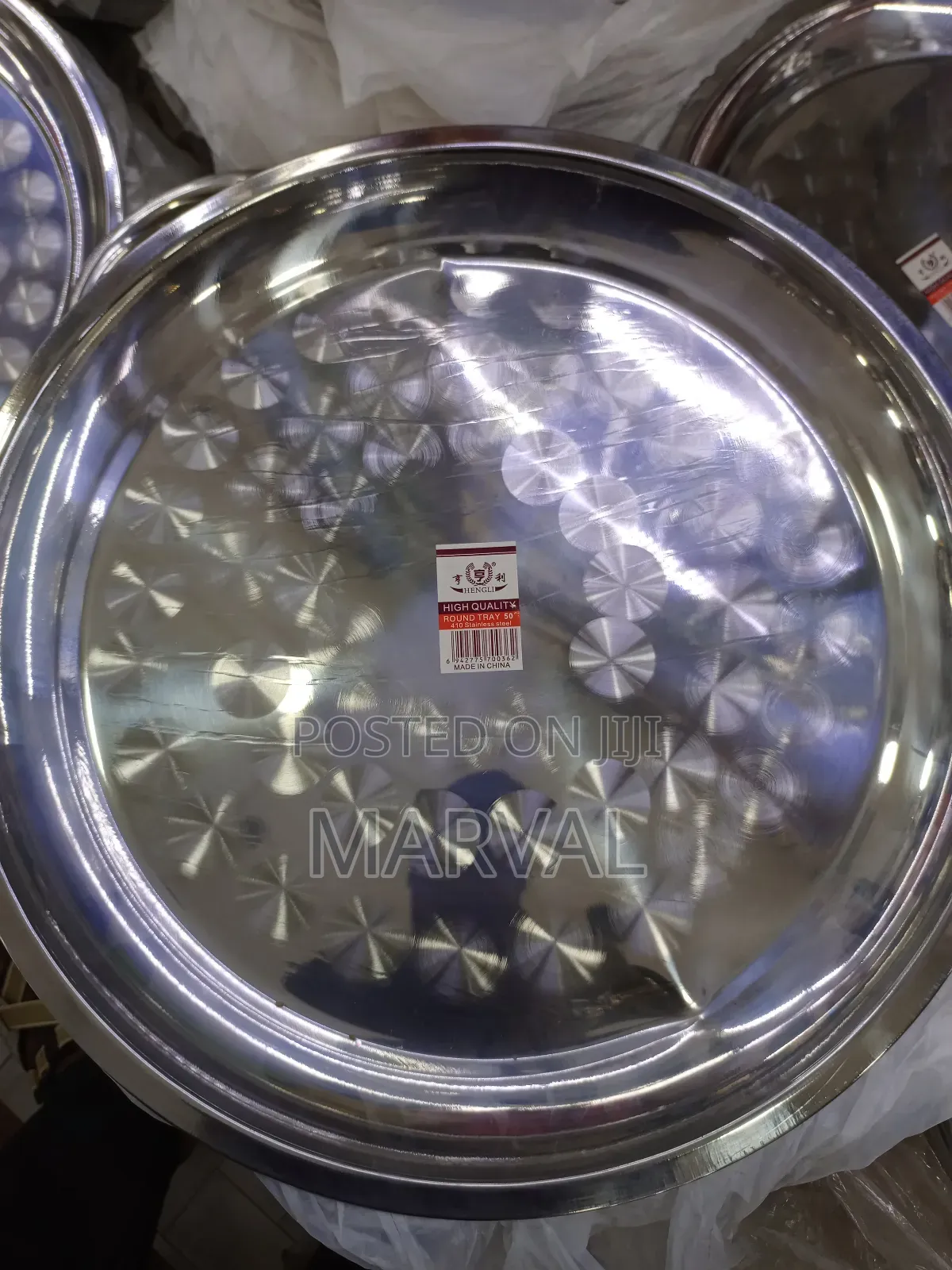 6pieces of 50 Inch Round Stainless Steel Serving Tray