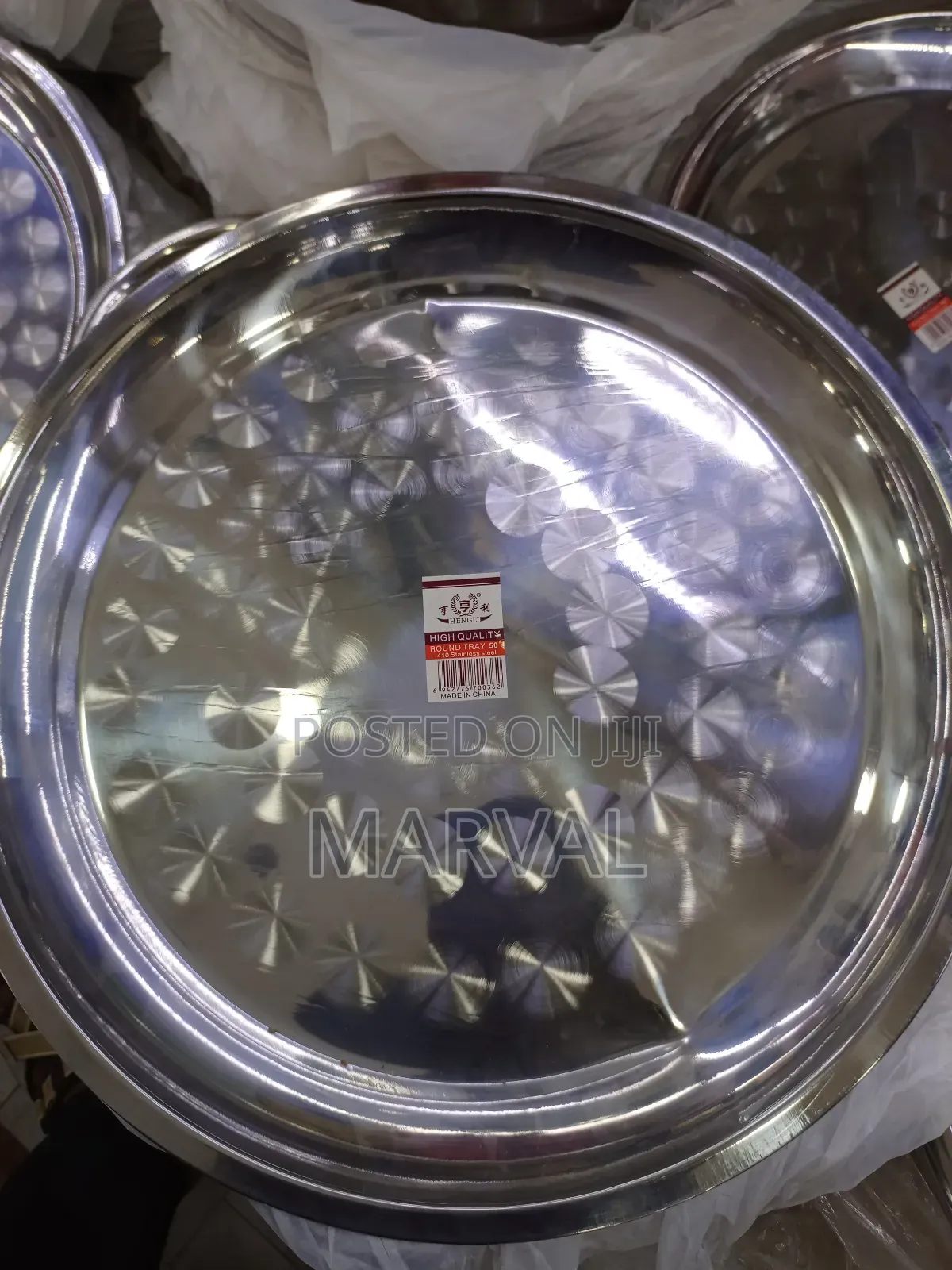 6pieces of 50 Inch Round Stainless Steel Serving Tray