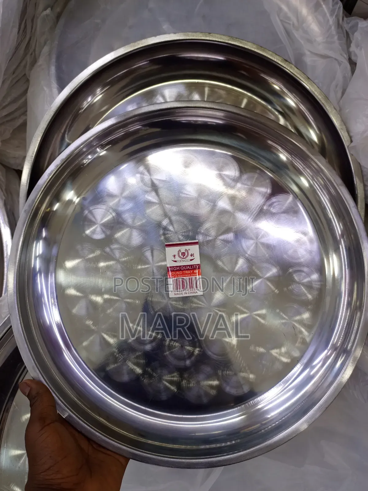 6pcs of 40 Inch Round Stainless Steel Serving Tray