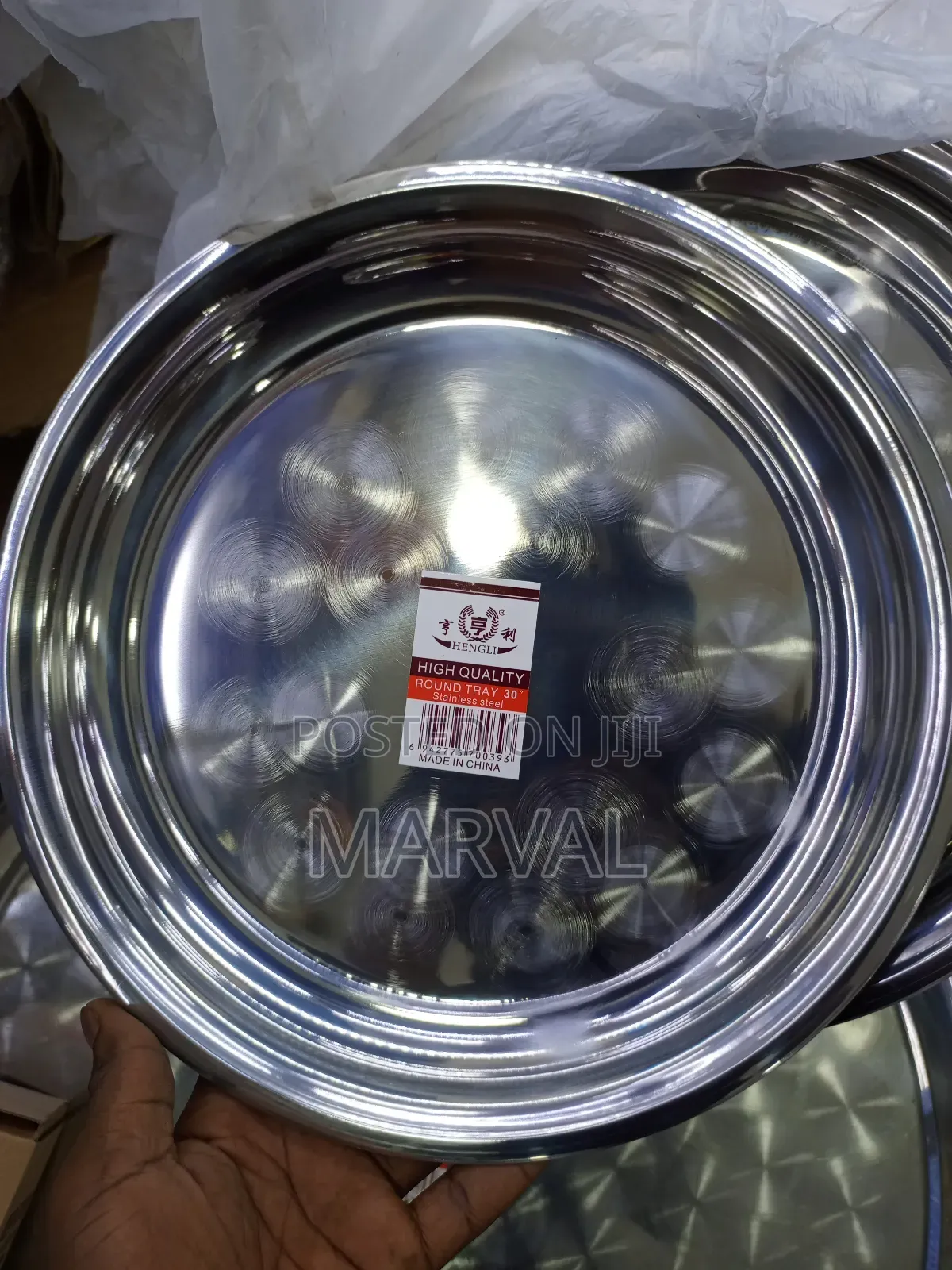 6pcs of 30 Inch Round Stainless Steel Serving Tray