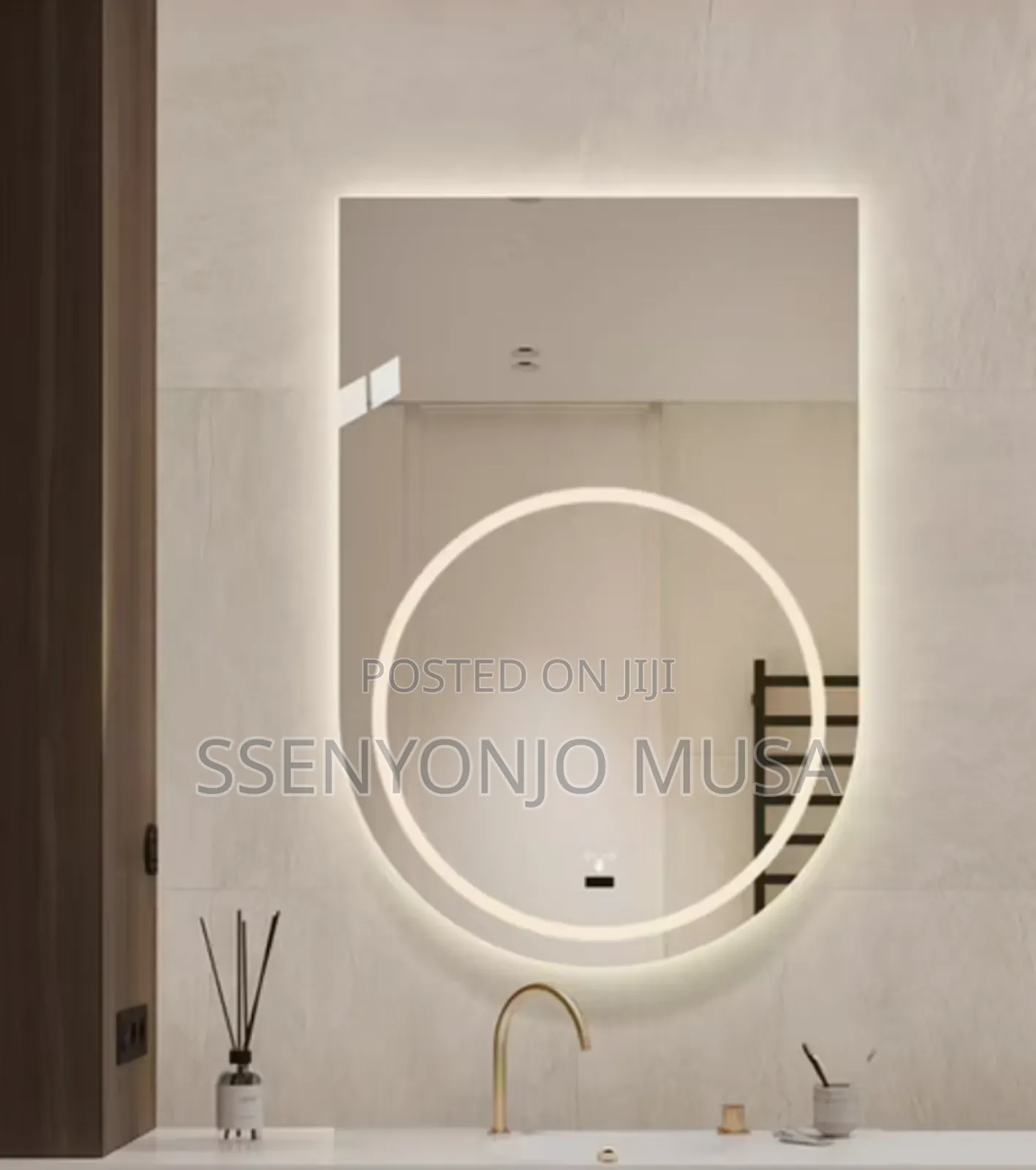 24''x35'' Led Semi-Oval Mirror - Frameless, 3 Light Options