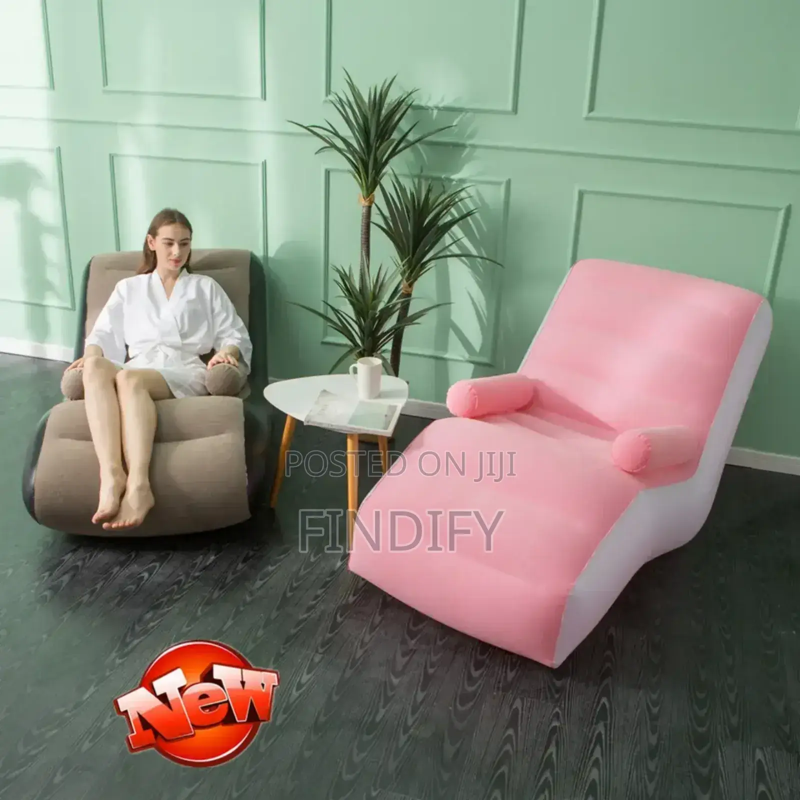 Inflatable Air Sofa With Armrests Bean Bag Recliner