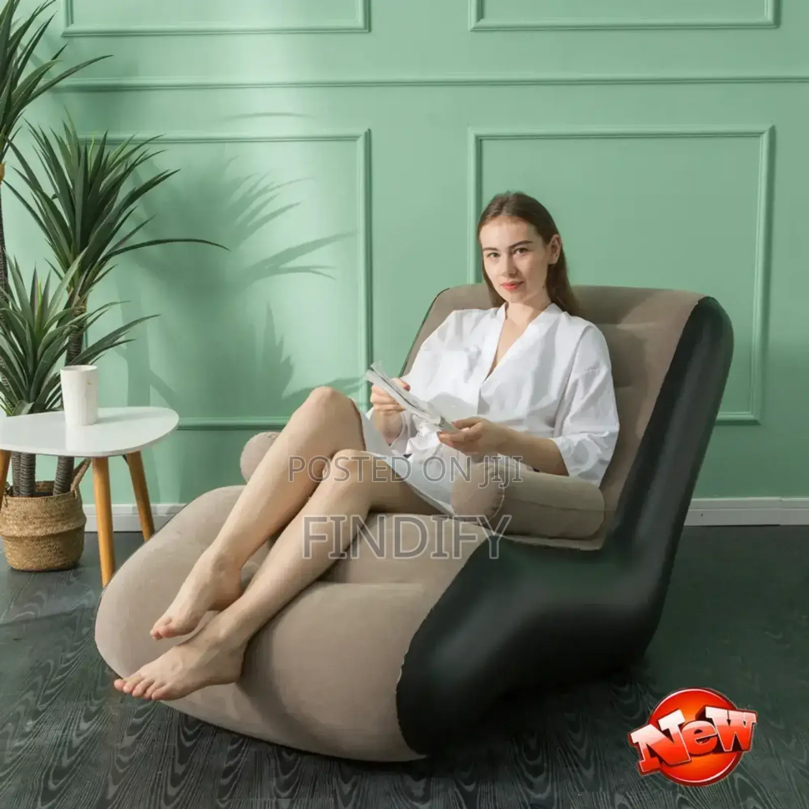 Inflatable Air Sofa With Armrests Bean Bag Recliner