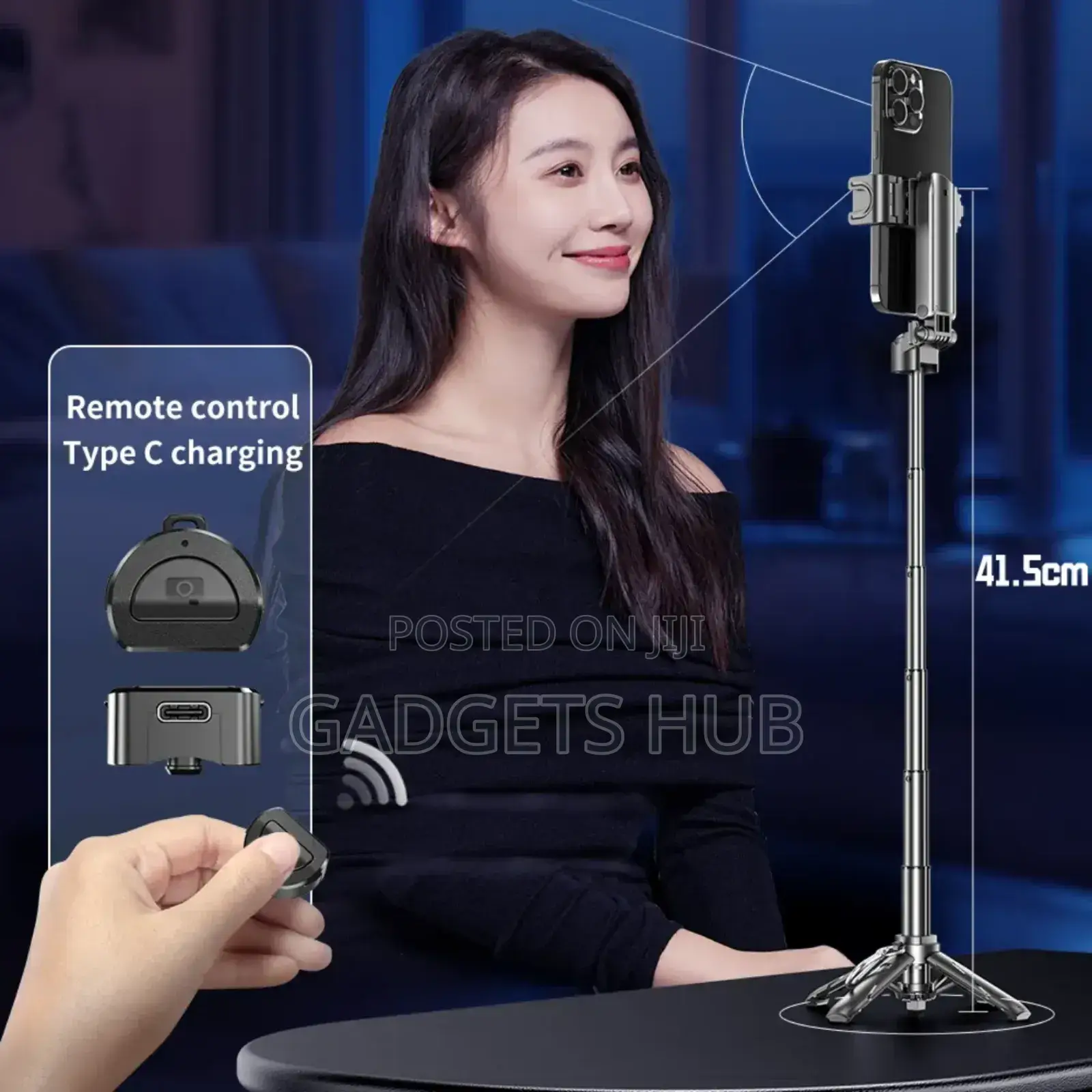 Tripod Support 4 Section Stretchable Selfie Stick