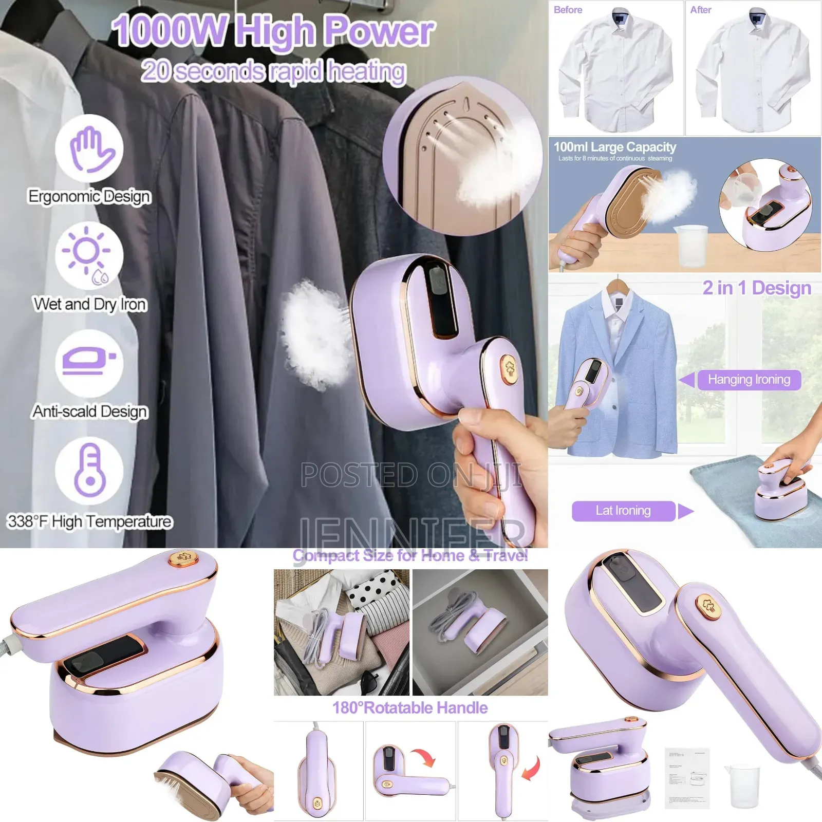 Heavy-Duty 1000w Mini Steam Iron