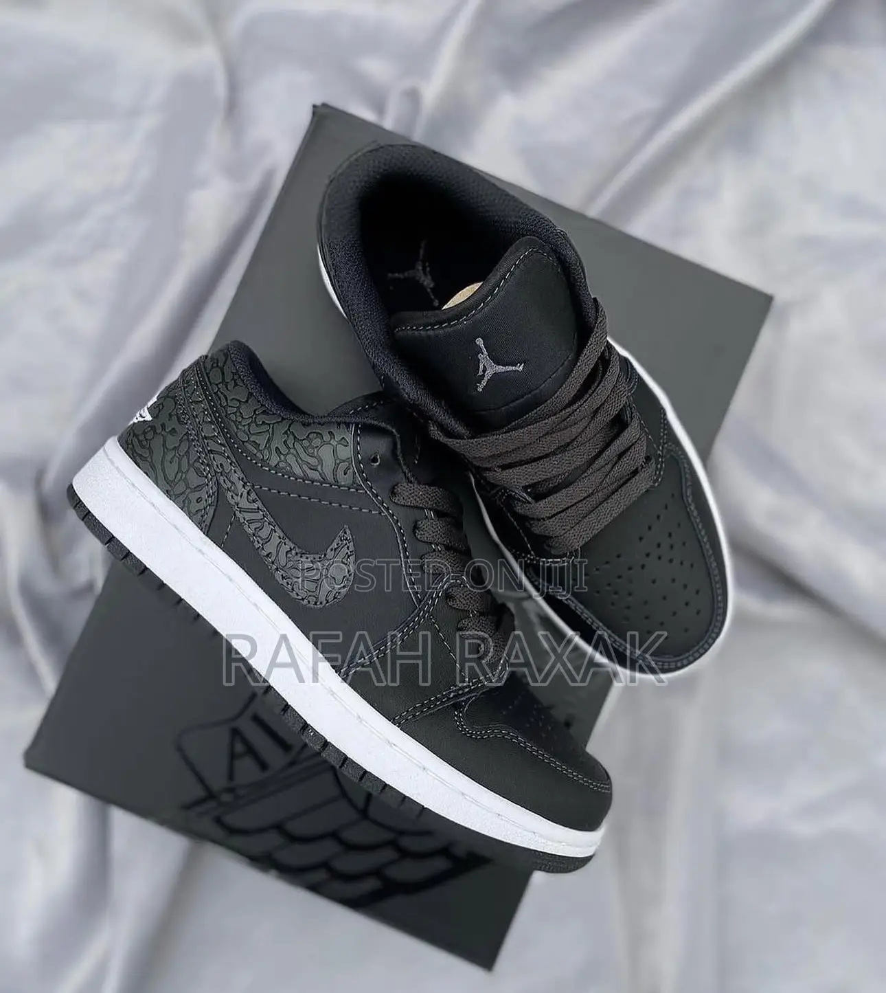 Original Nike Air Jordan 1 Low ‘Black Elephant’ Sneakers
