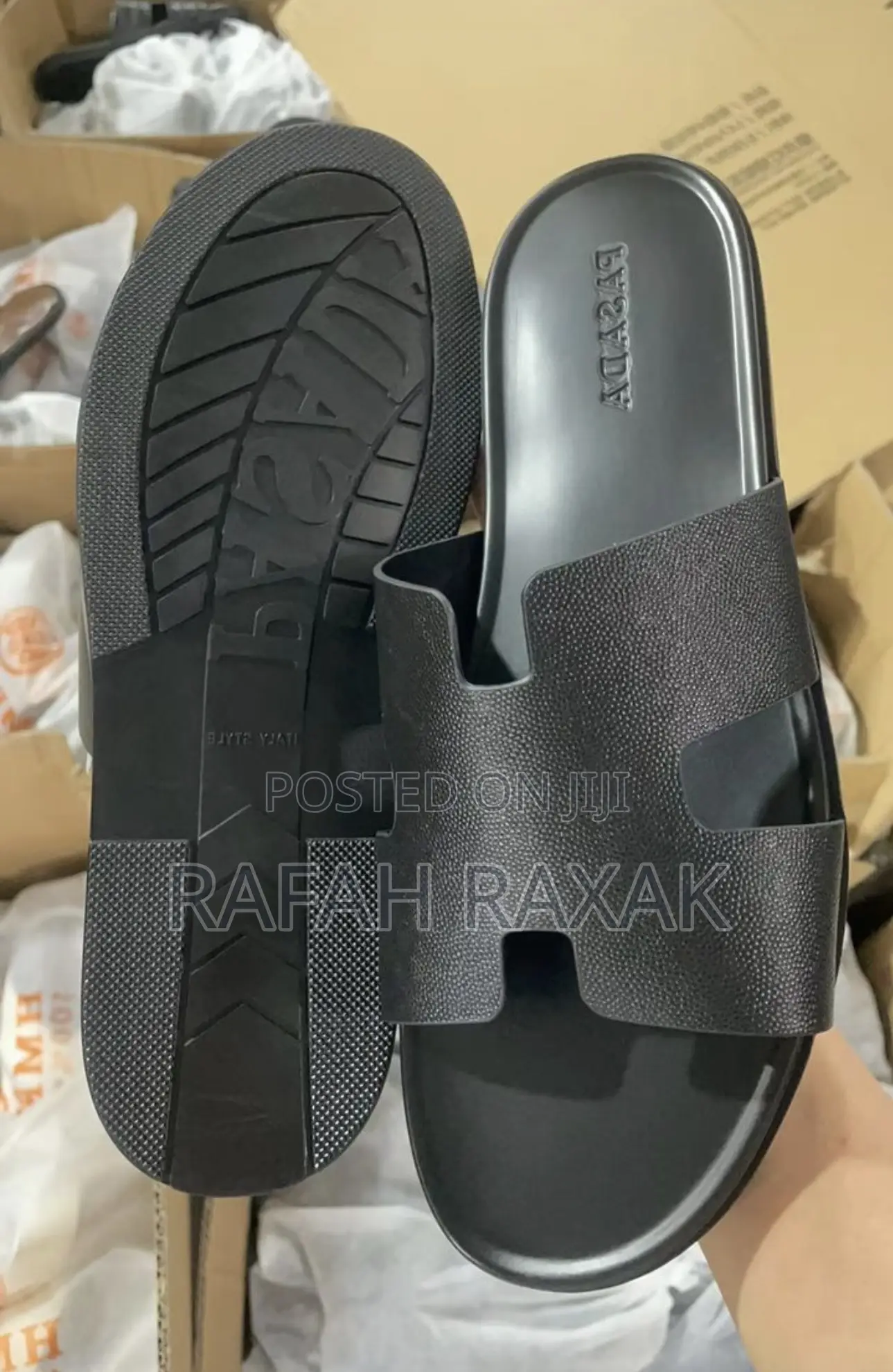 Original Men’S Black Pasada Push in Leather Sandals