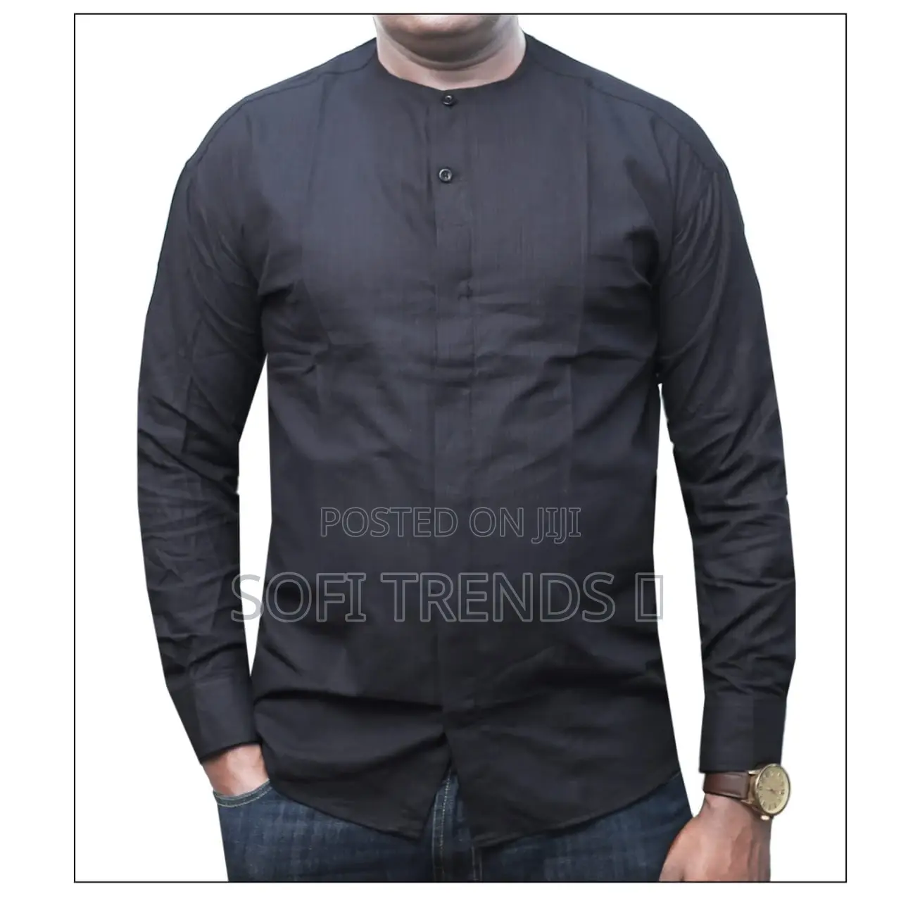 Gents Collarless Linen Shirts