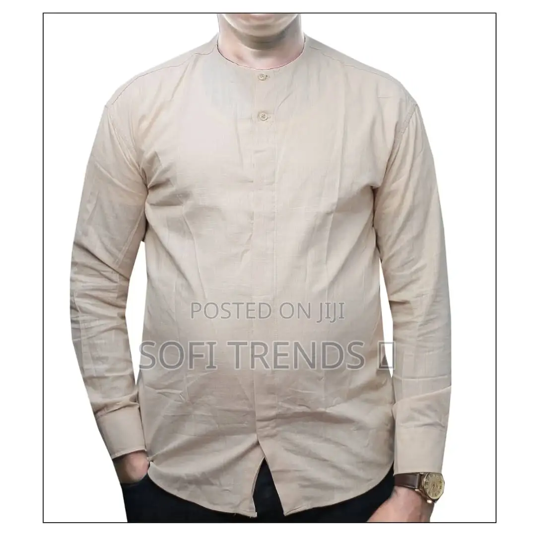 Gents Collarless Linen Shirts