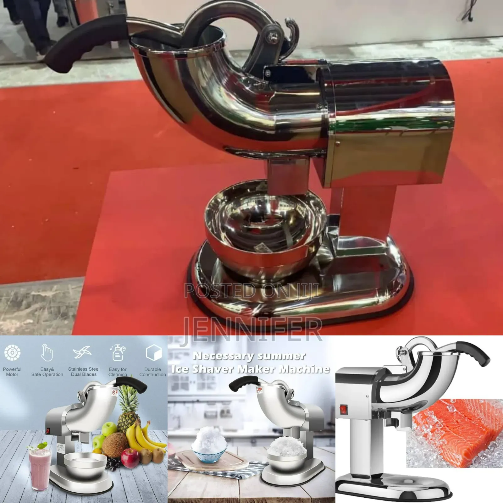 Double Blade Electric Ice Shaver Crusher Machine