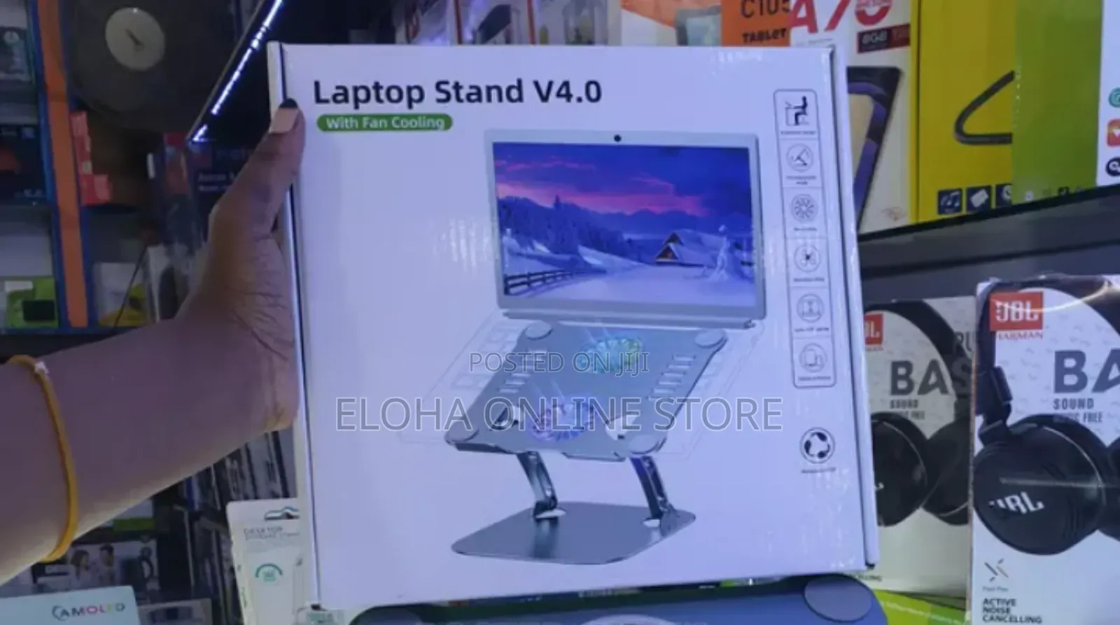 Ergonomic 360° Rotating Laptop Stand With Dual Fan Cooling