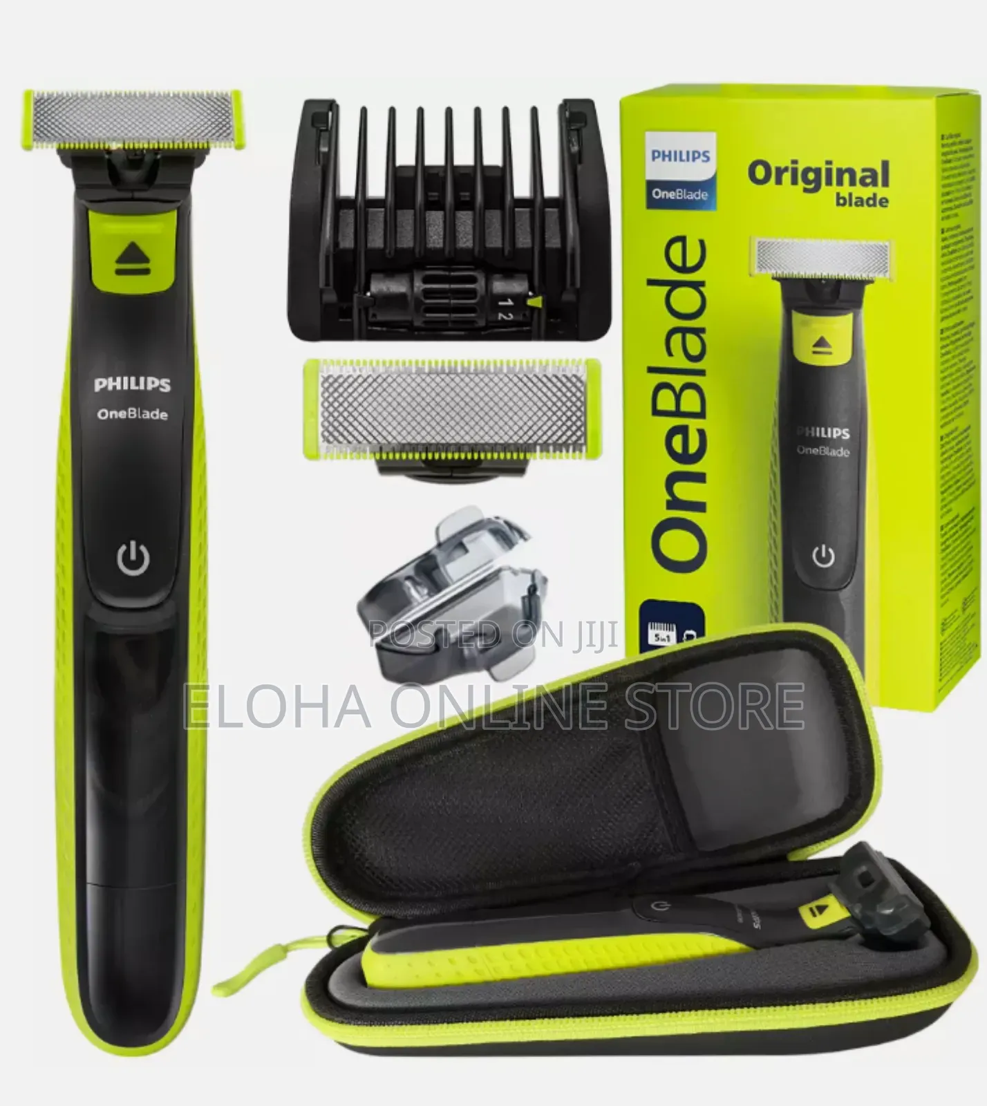 Philips Oneblade Electric Razor Qp2724/20 + Case Green/Black
