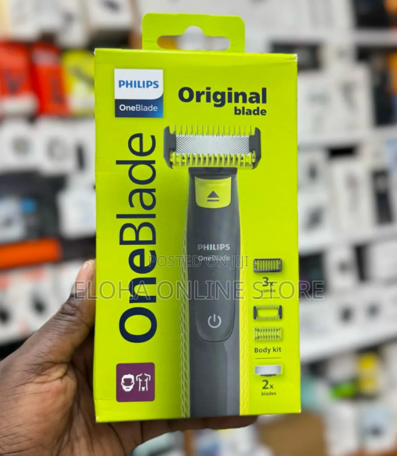 Philips Oneblade Electric Razor Qp2724/20 + Case Green/Black