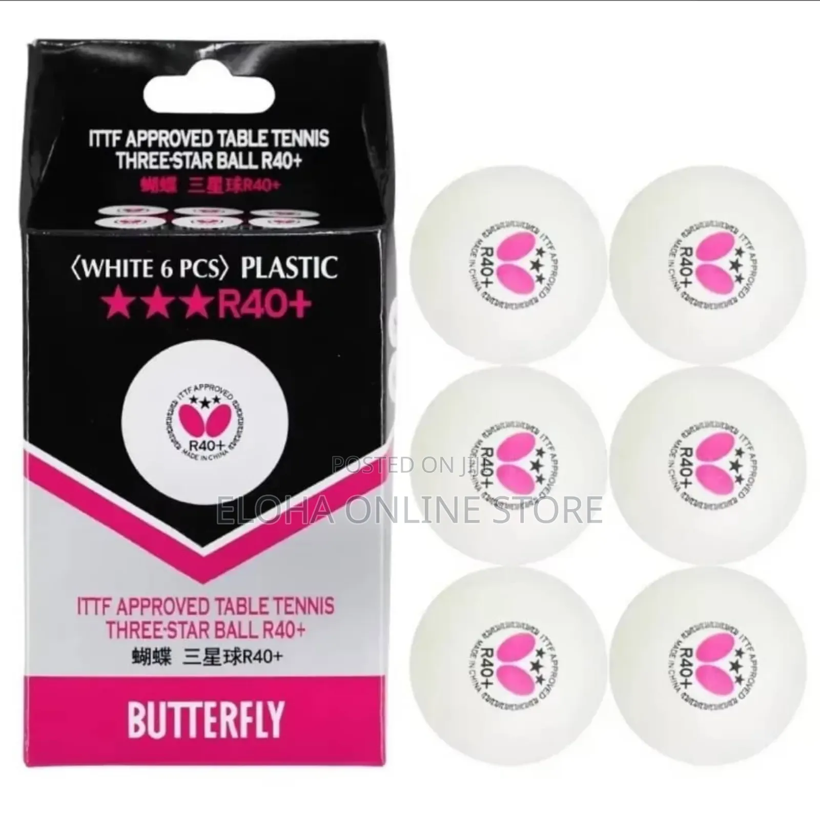 Butterfly R40 Table Tennis Balls 6pcs