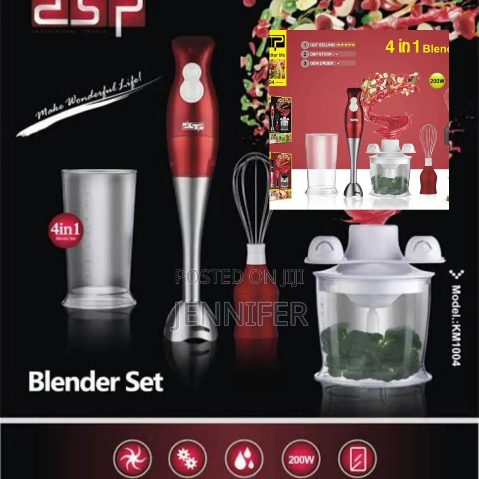 High-Speed 4in1 Hand Blender Set
