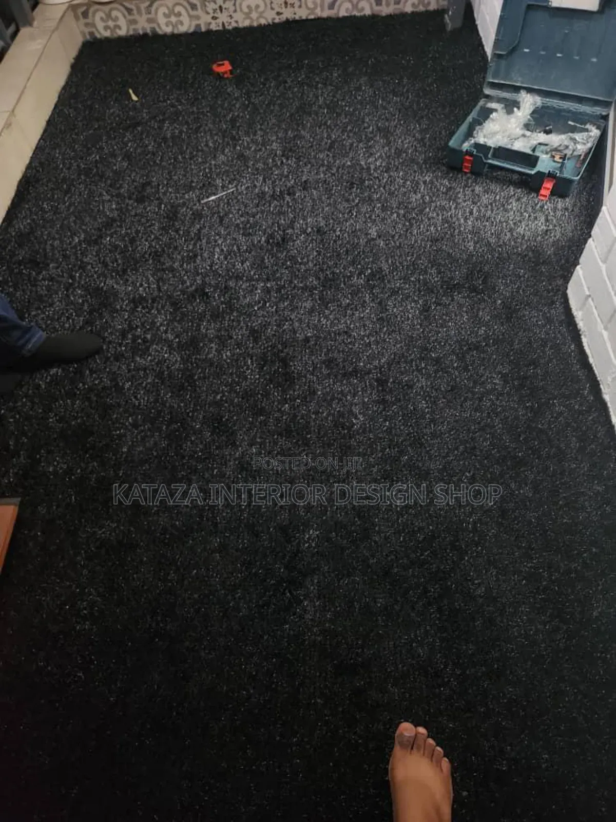 Black Flooring Grass Carpet