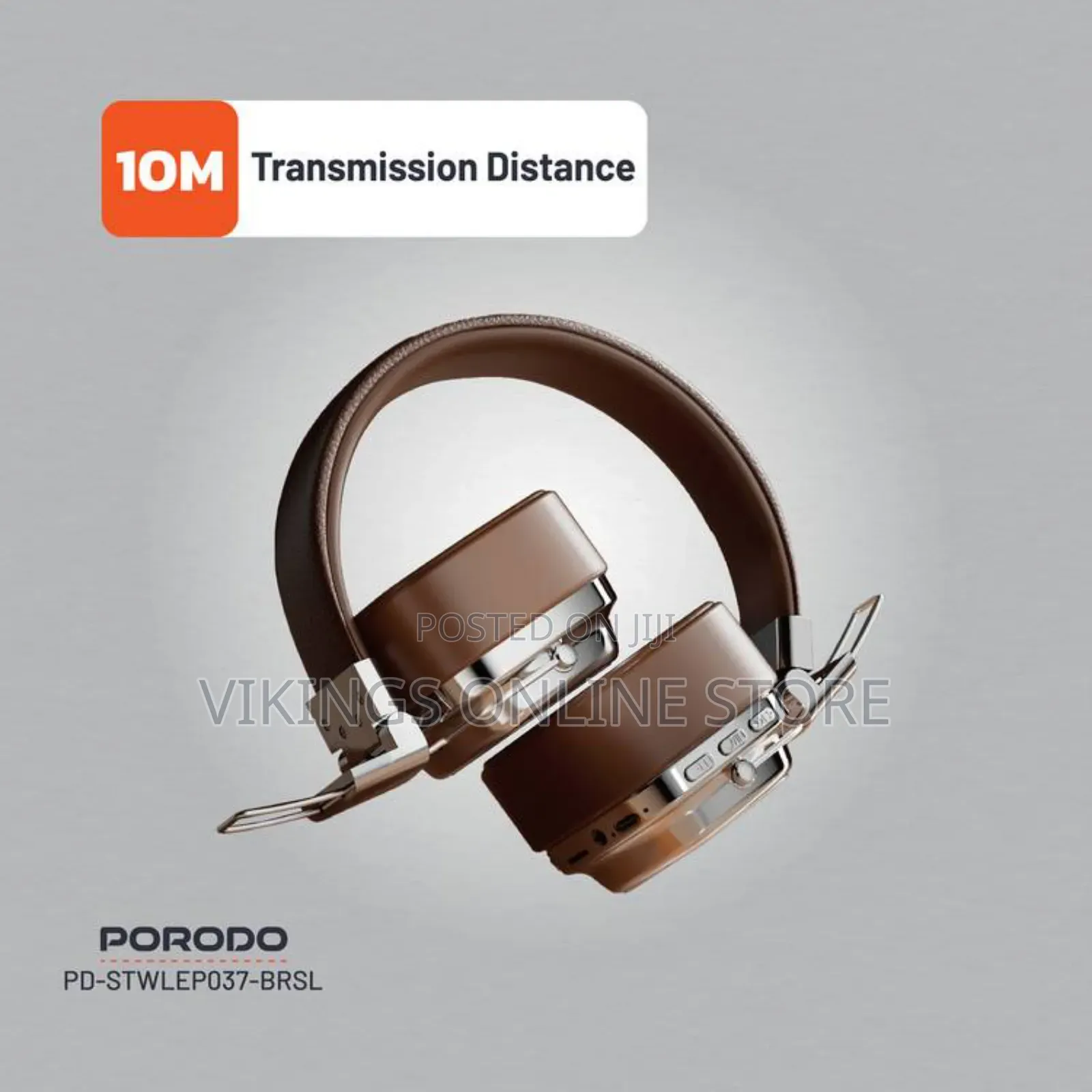 Porodo Soundtec Vintage Wireless Enc Headphones - Brown