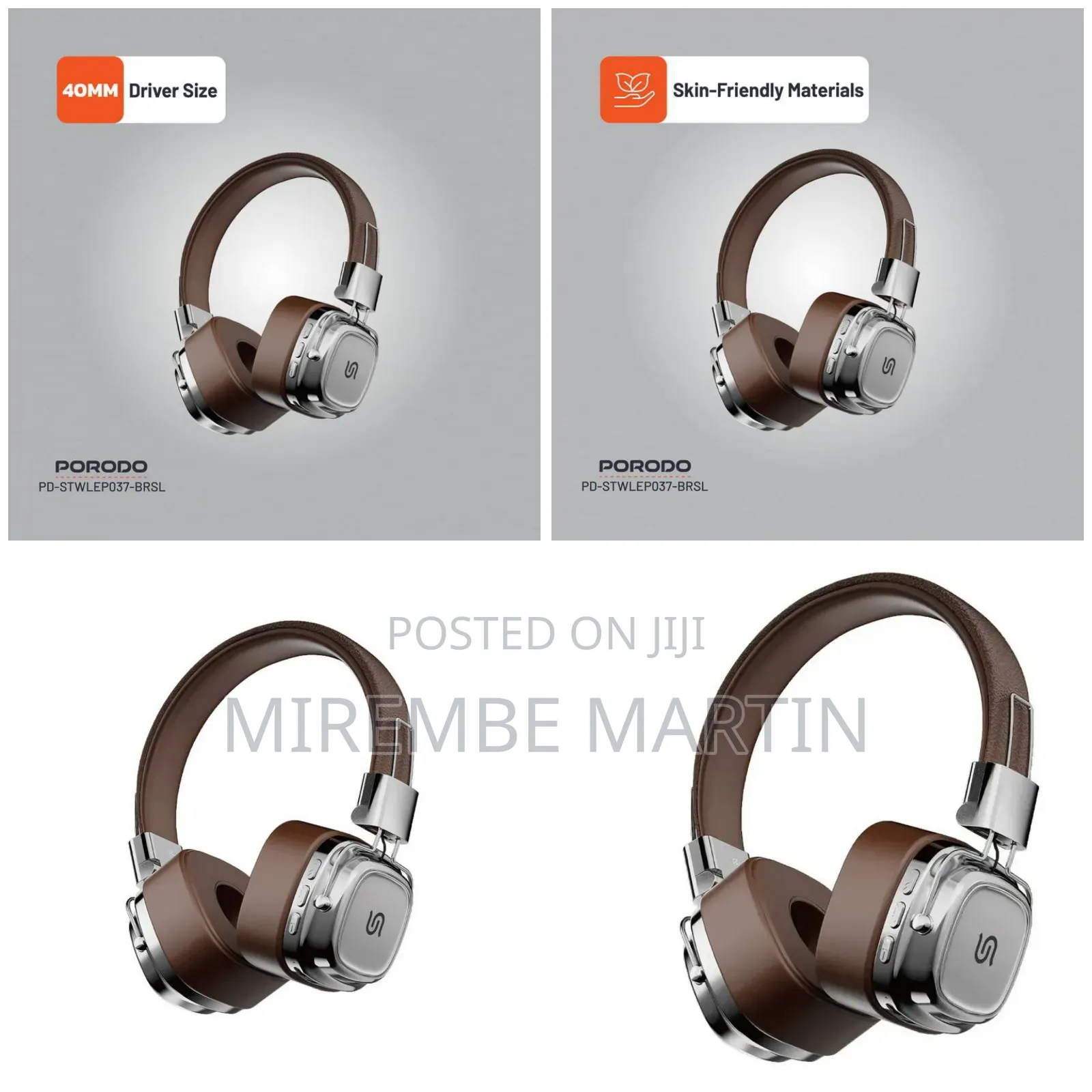Porodo Pd-Stwlep037 Soundtec Vintage Wireless Enc Headphone