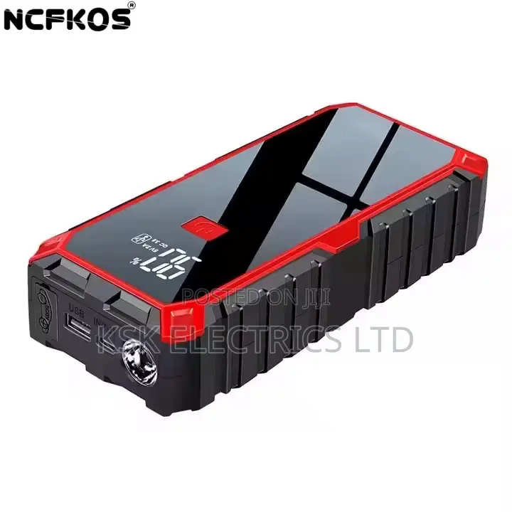 Car Jump Starter With Flashlight Pack Safety Cable Charging