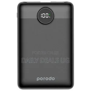 Porodo Super Slim Portable Power Bank 10000 Mah -Black